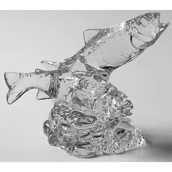 Princess House Clear Fish Pair Figurine - Picture 1 of 6